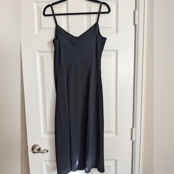 Ann Taylor Loft Women's Beaded Sleeves Slip Dress Black Size 12 - Picture 5 of 8